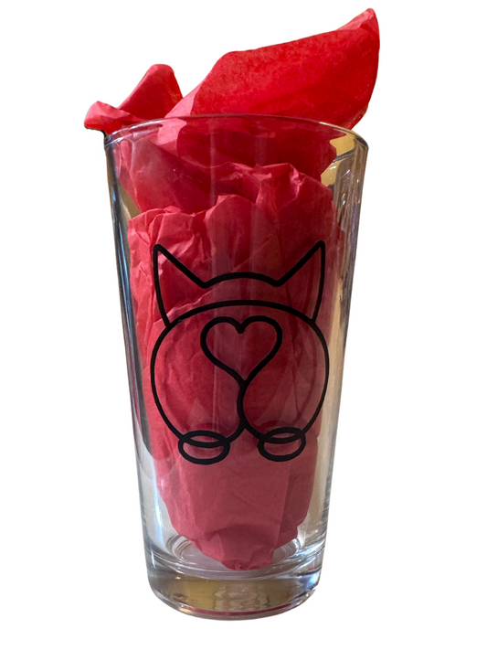 Corgi booty pint glass